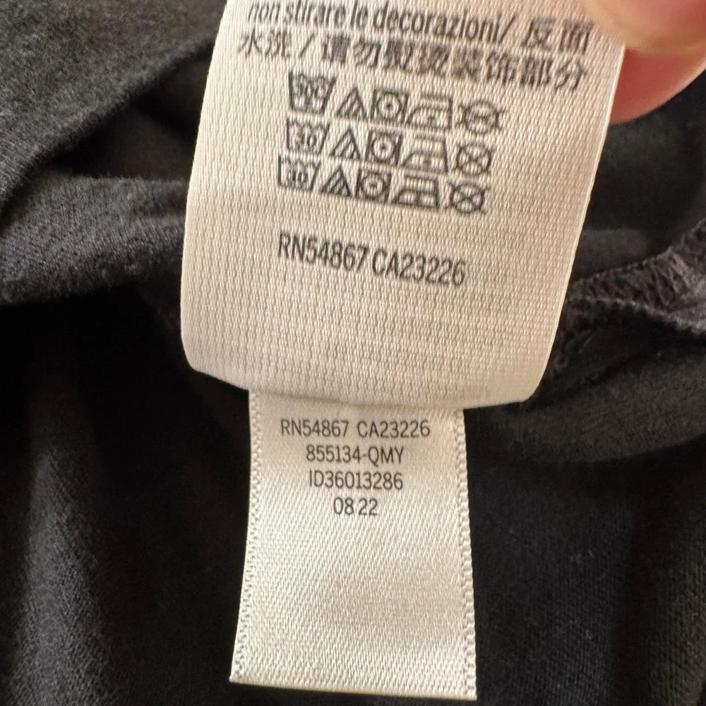 PINK Victoria's Secret Black Glitter Logo Hooded Long Sleeve Tee Shirt Womens S - Picture 11 of 14